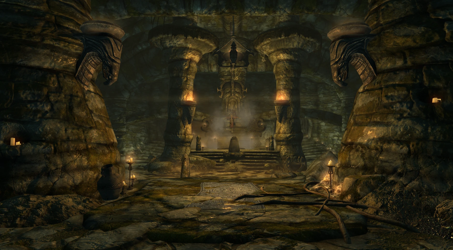 A torchlit Nordic dungeon built for Siege at Icemoth